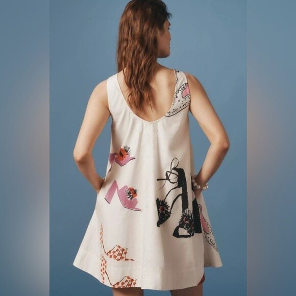 NWT Size MP-Anthropologie The Keiko Cotton Mini Dress Danielle Kroll(NWT USD188) - Picture 6 of 16
